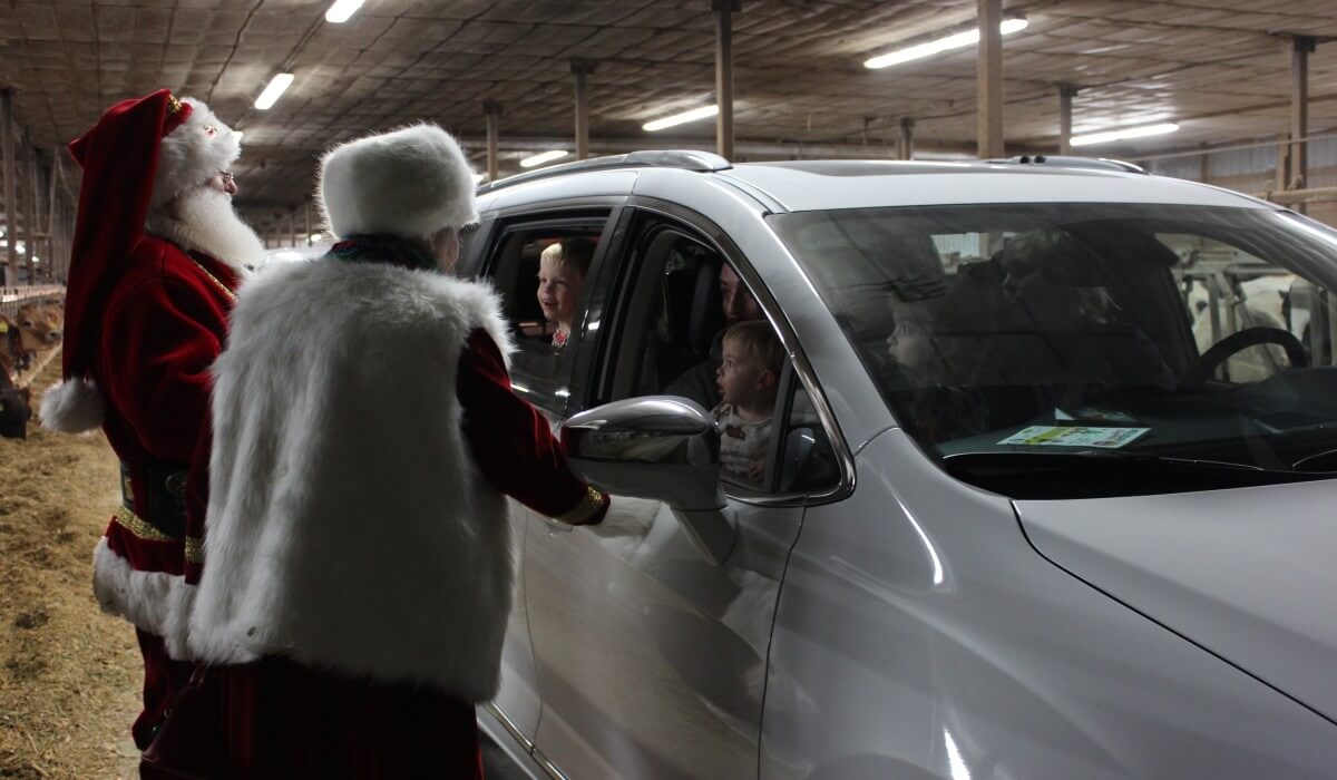 Post Photo for Drive-Thru Santa on the Farm at Iowa’s Dairy Center